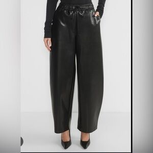 Babaton Black Faux Leather Trousers